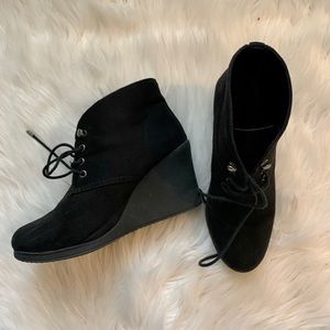 Black Wedge Bootie